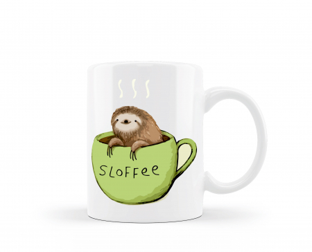 Cani albe si colorate - Cana personalizata Sloffee
