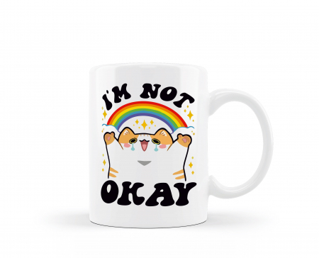 Cani albe si colorate - Cana personalizata I'm not ok