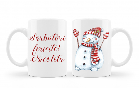 Cana personalizata om de zapada fular rosu