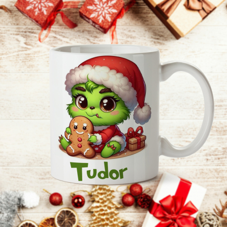 Cani termosensibile - Cana personalizata cu nume de Craciun Grinch