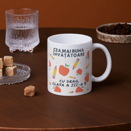 Cani termosensibile - Cana personalizata pentru invatatoare Apples
