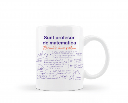 Cani albe si colorate - Cana personalizata pentru profesorul de matematica