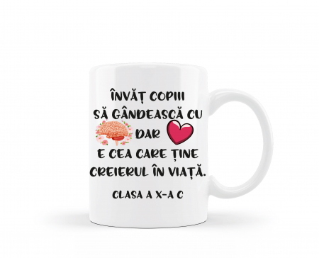 Cani albe si colorate - Cana personalizata pentru profesorul de biologie