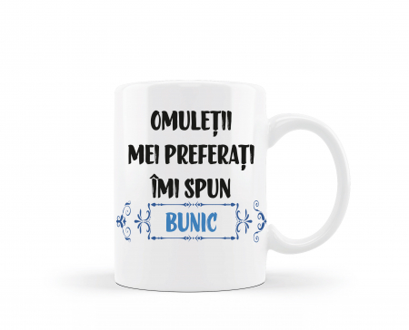 Cani albe si colorate - Cana personalizata pentru bunic