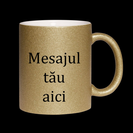 Cani albe si colorate - Cana Personalizată Sclipici cu Mesaj