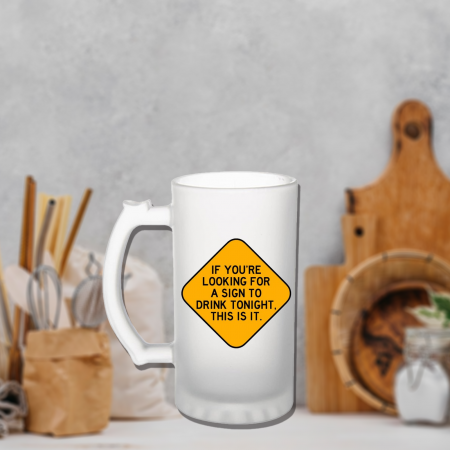 Halbe - Halba de bere personalizata cu mesaj Sign to drink 700ml