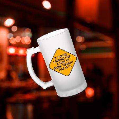 Halba de bere personalizata cu mesaj Sign to drink 700ml [1]