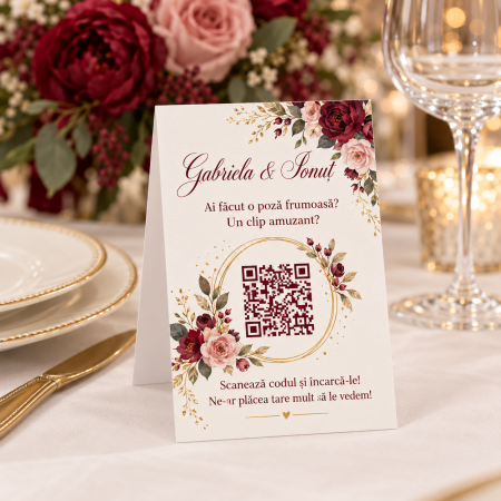 Etichete pentru marturii - Cartonas personalizat cu cod QR