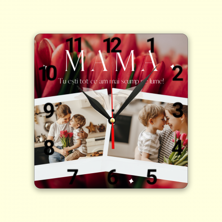 Ceasuri personalizate - Ceas Personalizat cu poze si mesaj Mama