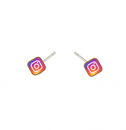 Cercei din lemn - Cercei handmade Instagram cu tortite de otel inoxidabil, 12mm