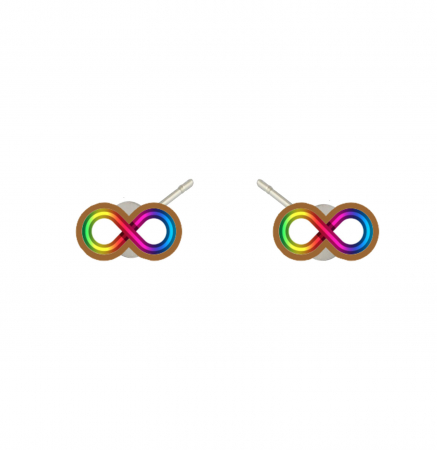 Cercei din lemn - Cercei handmade infinit cu tortite de otel inoxidabil, 12mm