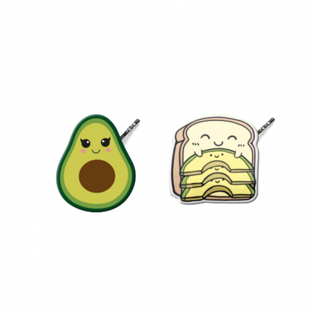 Cercei din lemn - Cercei handmade cu avocado cu tortite de otel inoxidabil, 12 mm