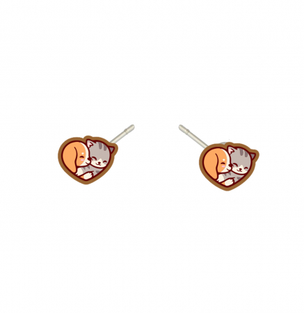 Cercei handmade Dog and Cat Lover cu tortite de otel inoxidabil, 12mm