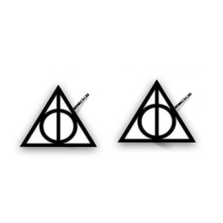 Cercei din lemn - Cercei handmade Harry Potter cu tortite de otel inoxidabil, 12 mm