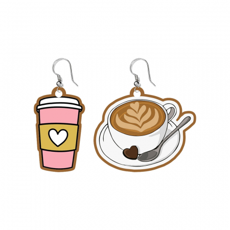 Cercei din lemn - Cercei handmade cafea cu tortite de otel inoxidabil, 30 mm