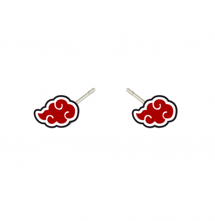 Cercei din lemn - Cercei handmade Akatsuki cu tortite de otel inoxidabil, 12mm