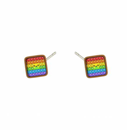 Cercei din lemn - Cercei handmade popit cu tortite de otel inoxidabil, 12mm