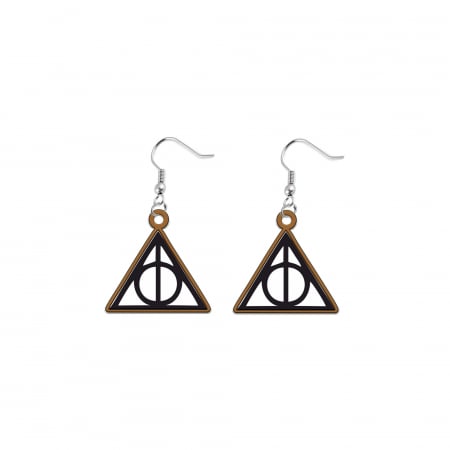 Cercei din lemn - Cercei handmade Harry Potter cu tortite de otel inoxidabil, 30 mm