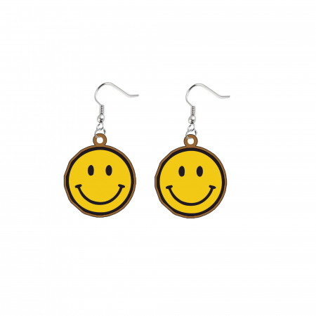 Cercei handmade Smile cu tortite de otel inoxidabil, 30 mm