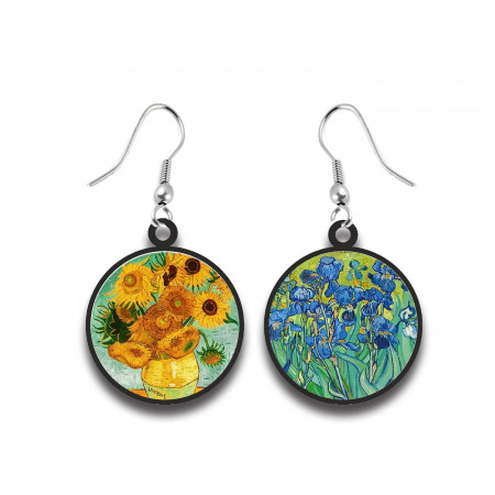 Cercei - Cercei handmade Van Gogh cu tortite de otel inoxidabil, 30 mm