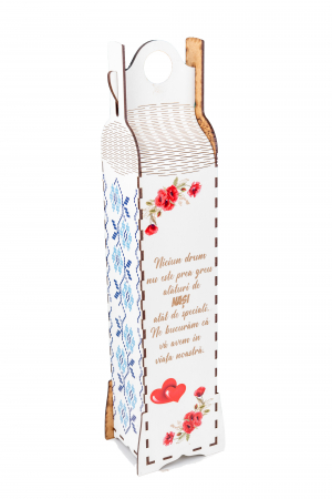 Cutii si accesorii pentru vin - Cutie personalizata pentru sticla de vin cu mesaj pentru nasi