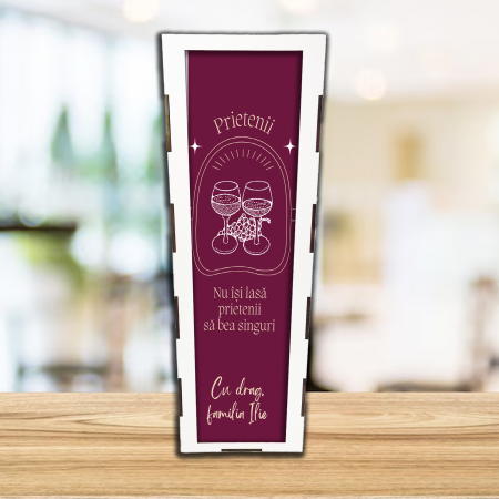 Cutii si accesorii pentru vin - Cutie de vin personalizata Prietenii