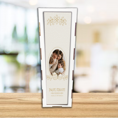 Cutii si accesorii pentru vin - Cutie de vin personalizata cu poza Ou auriu