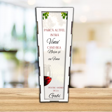 Cutii si accesorii pentru vin - Cutie de vin personalizata Nasu si cu finu