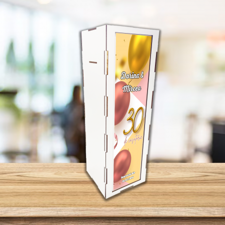 Cutii si accesorii pentru vin - Cutie de vin personalizata Aniversare casatorie