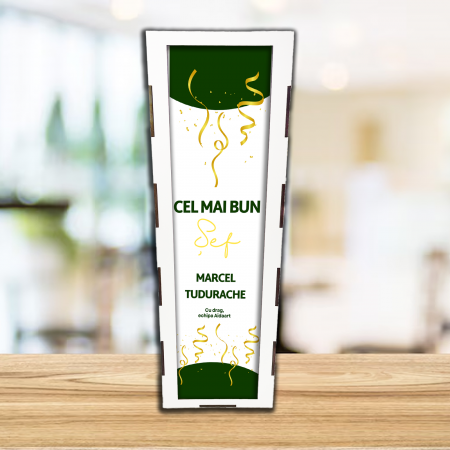 Cutii si accesorii pentru vin - Cutie de vin personalizata pentru sef
