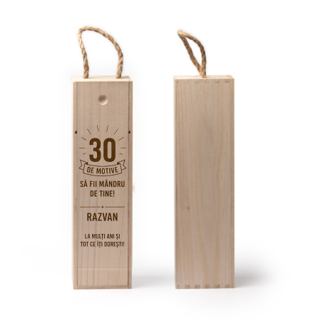 Cutii si accesorii pentru vin - Cutie din lemn pentru sticla de vin personalizata 30 motive