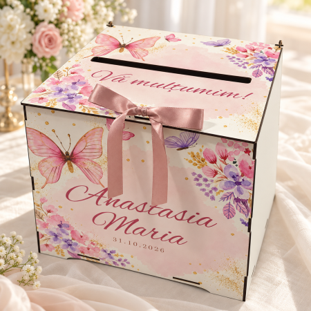 Articole botez - Cutie de dar personalizata pentru nunta si botez