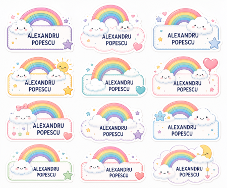 Back to School - Etichete personalizate pentru copii – Curcubeu