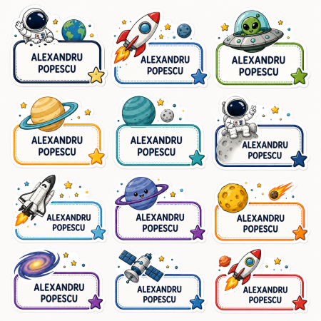 Back to School - Etichete personalizate pentru copii – Spatiu