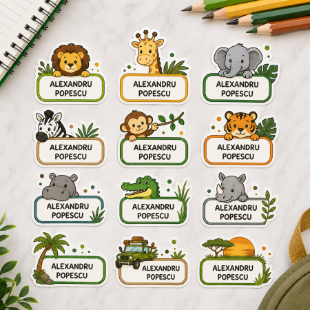 Back to School - Etichete personalizate pentru copii – Safari