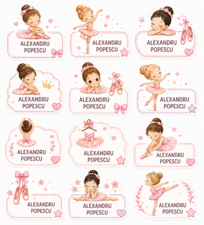 Back to School - Etichete personalizate pentru copii – Balerine