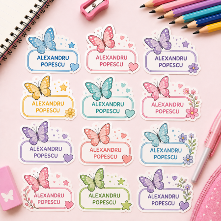 Back to School - Etichete personalizate pentru copii – Fluturi