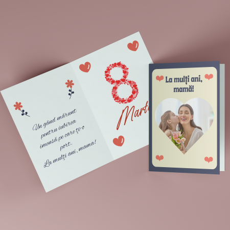 Felicitari personalizate - Felicitare personalizata de 8 Martie cu poza si text