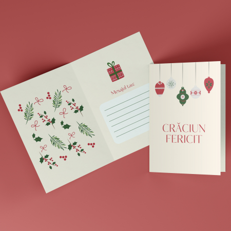 Felicitari personalizate - Felicitare personalizata de Craciun Globuri