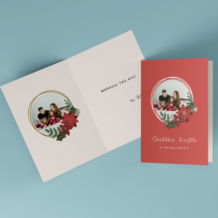 Felicitari personalizate - Felicitare personalizata de Craciun cu poza Floare