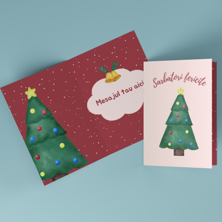 Felicitari personalizate - Felicitare personalizata de Craciun Brad impodobit