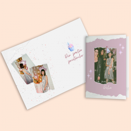Print personalizat - Felicitare personalizata La multi ani cu 3 poze