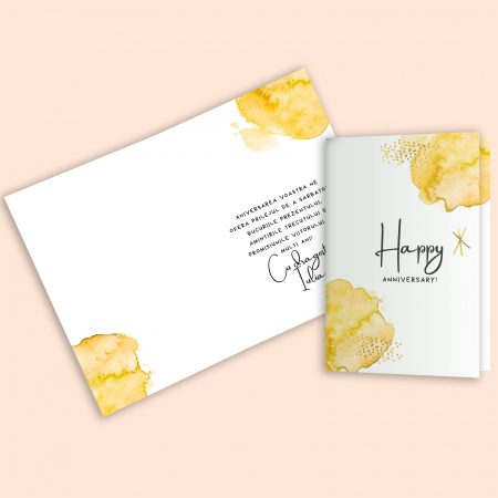 Print personalizat - Felicitare personalizata Happy birthday golden