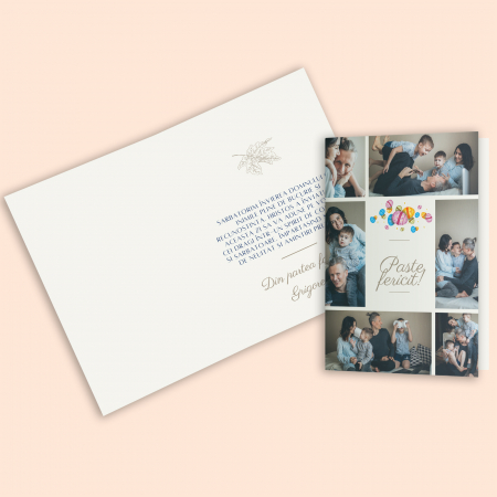 Print personalizat - Felicitare personalizata Paste fericit cu 6 poze