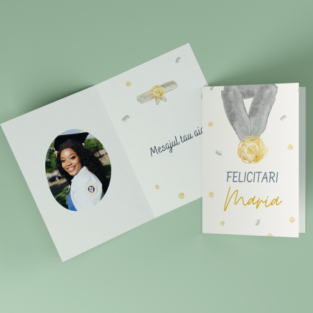 Print personalizat - Felicitare personalizata pentru absolvire medalie