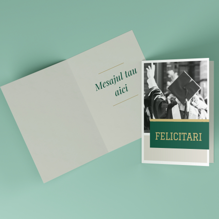 Print personalizat - Felicitare personalizata pentru absolvire verde