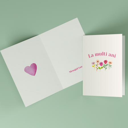 Felicitari personalizate - Felicitare personalizata La multi ani buchet
