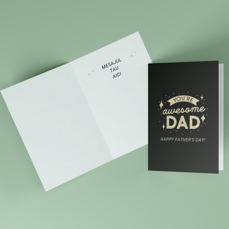 Felicitari personalizate - Felicitare personalizata pentru tata golden