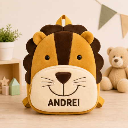 Back to School - Ghiozdan de plus personalizat cu nume – Leu