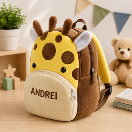 Back to School - Ghiozdan de plus personalizat cu nume – Girafa